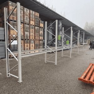 Lot N°17 Rack à palettes Galler – 5 échelles, 16 traverses, 1270 cm, 3000 kg, occasion
