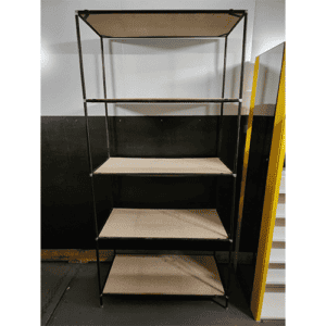 Metal and wood shelving unit, black Ecotube H217 cm x W104 cm x D53 cm – Used