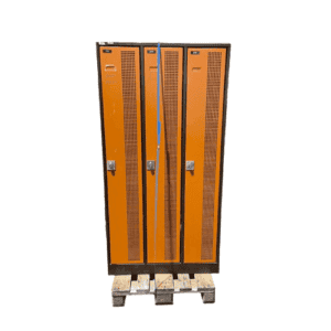 Spind mit 3 Türen, braun/orange - gebraucht