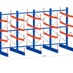 Cantilever double avec bras 100 cm – H250/300 cm – Étagère à bras – Neuf
