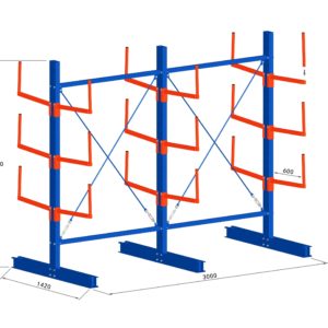 Cantilever double neuf avec bras 60 cm – 300 cm longueur – hauteur 250 ou 300 cm