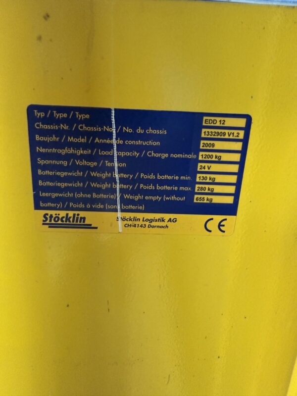 Used Stocklin electric pallet truck – Lift height up to 150 cm - Image 3