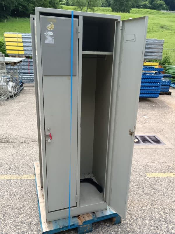 Casier vestiaire industrie métallique gris 2 portes – occasion