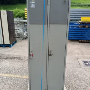 Casier vestiaire industrie métallique gris 2 portes – occasion