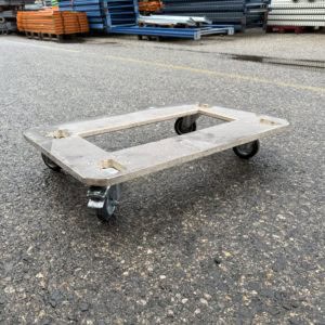 Wooden trolley on wheels, open bottom - Second-hand