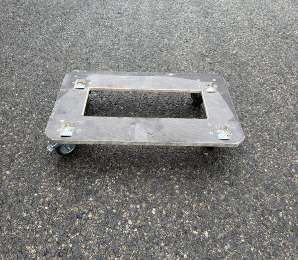 Chariot à roulettes en bois, fond ouvert – Occasion