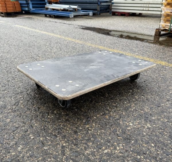Wooden trolley with castors, solid base - second hand