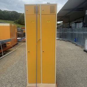 Casier vestiaire Jaune / Blanc 2 portes - occasion