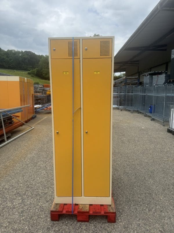 Casier vestiaire Jaune / Blanc 2 portes - occasion