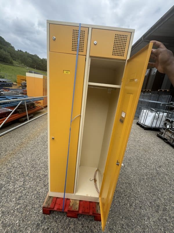 Casier vestiaire Jaune / Blanc 2 portes - occasion – Image 2