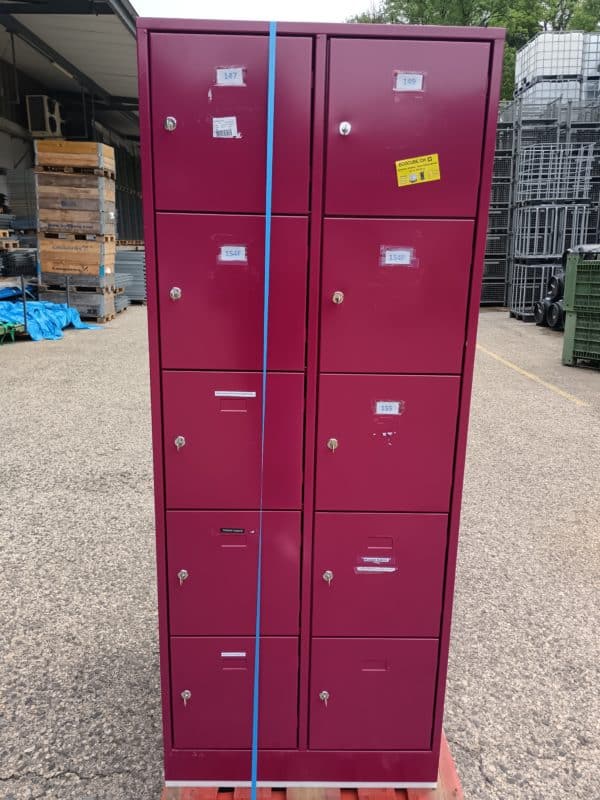 Casier Vestiaire Mauve 10 portes - occasion