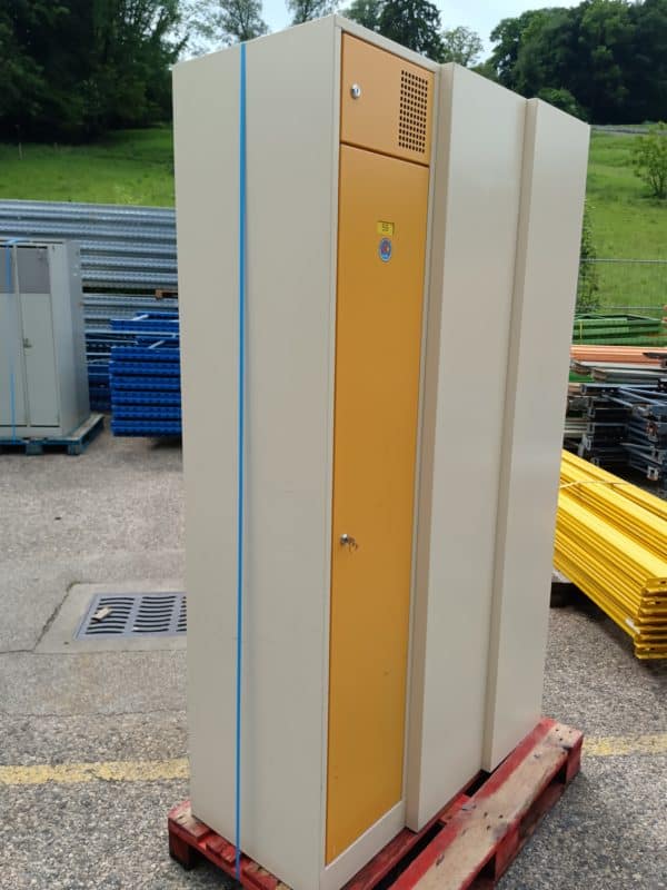 Casier vestiaire Jaune / Blanc 1 porte – occasion – Image 4