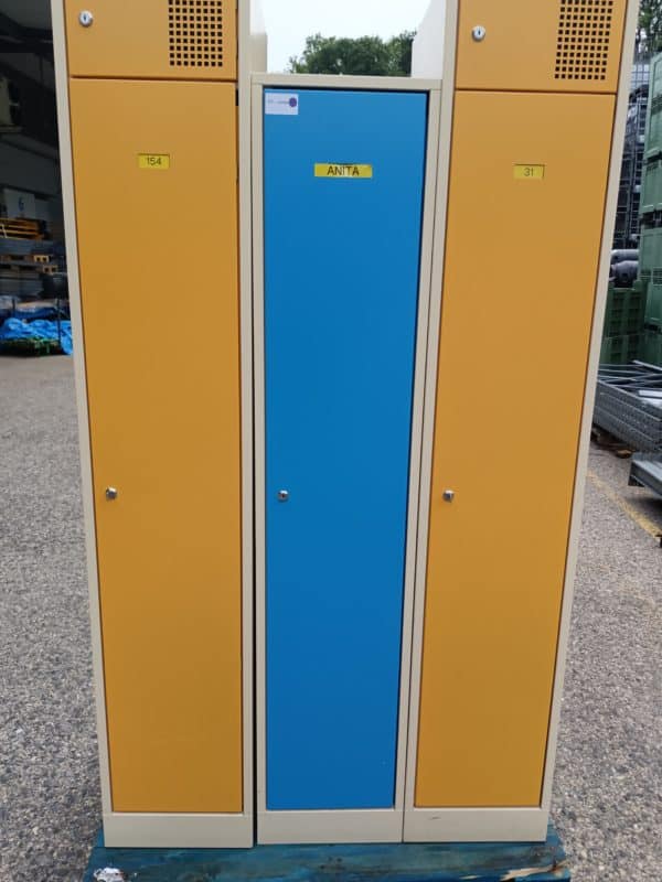 Casier vestiaire Jaune / Blanc 1 porte – occasion