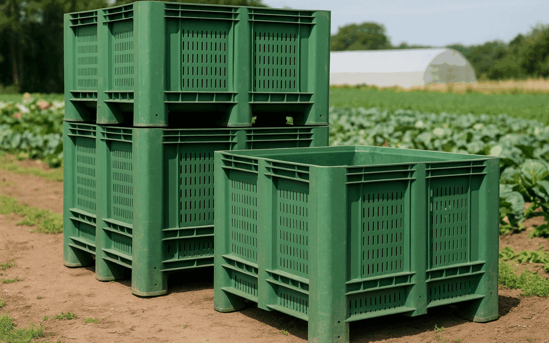 Palox plastique vert d’occasion – la caisse-palette idéale pour le stockage agricole