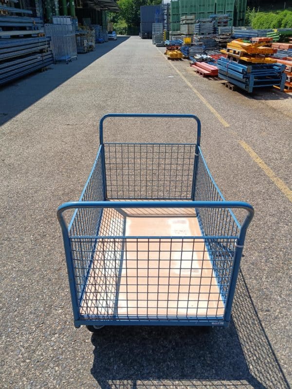 Chariot à plateforme grillagé 4 parois – Occasion