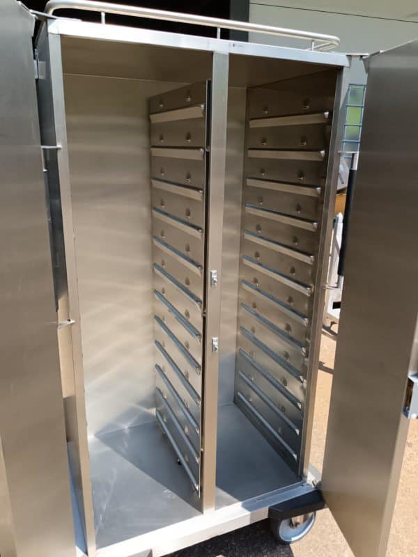 Chariot de distribution repas inox 12 niveaux – 2 portes – Occasion