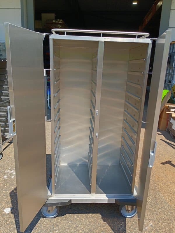 Chariot de distribution repas inox 12 niveaux – 2 portes – Occasion