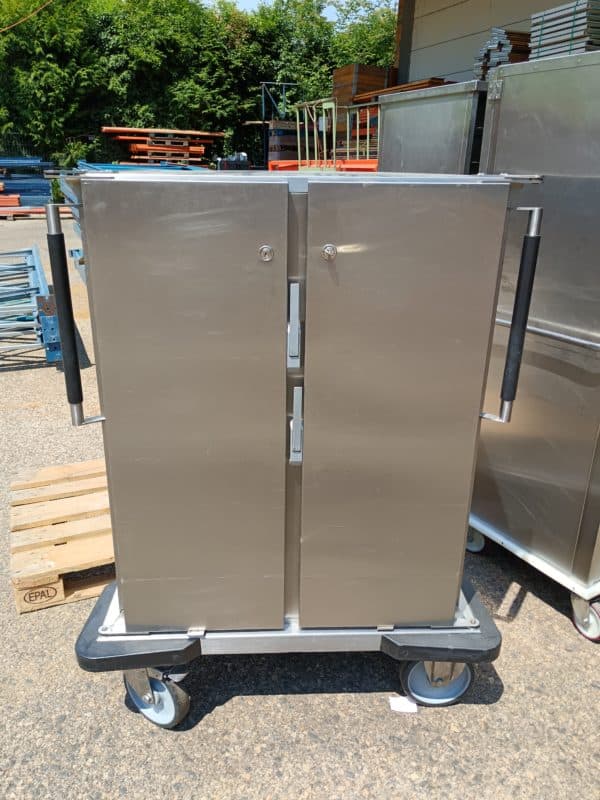 Chariot de distribution repas inox 8 niveaux – 2 portes – Occasion