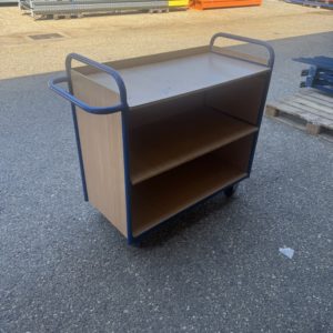 Chariot de service à roulettes en bois et métal 3 niveaux - occasion