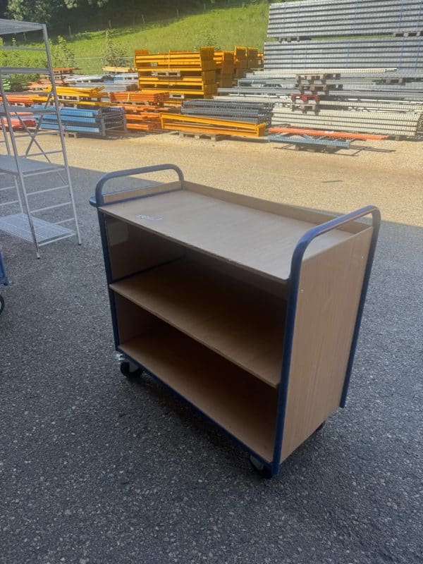 Chariot de services à roulettes en bois et métal 3 niveaux - occasion