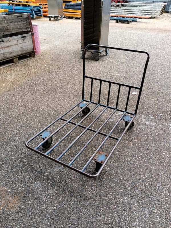 Blue metal trolley - Mesh base - Second-hand