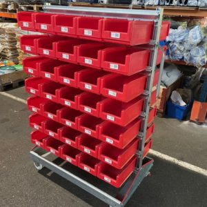 Etalage double bac à bec rouge – occasion