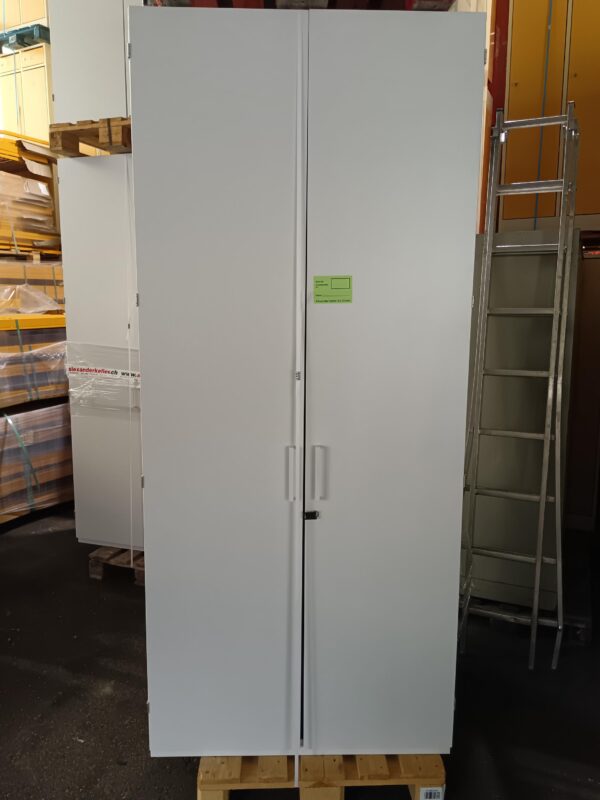 Armoire de bureau blanche en bois – 2 portes avec tablettes