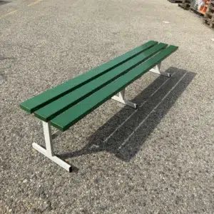 Green bench in plastic and metal - L199 x W37 x H40 cm - Second-hand