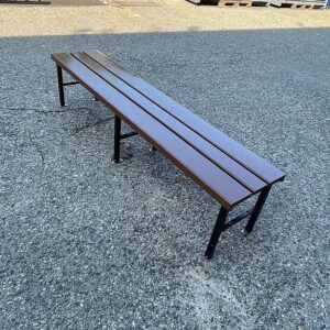 Banc brun en bois avec structure métal noir – 189 x 40 x 43 cm
