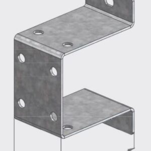 Attache galvanisée neuve pour arrêt de marchandise – 8 x 10 cm
