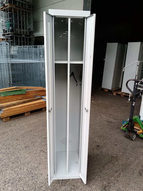 Spind aus Metall, grau, doppeltürig, mit Schuhfach - 199 x 39,5 x 50 cm – Bild 3