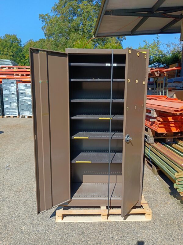 Brown metal cupboard 2 doors - 194.5x95x41.5 cm - Second-hand - Image 4