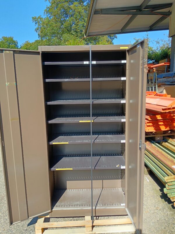 Brown metal cupboard 2 doors - 194.5x95x41.5 cm - Second-hand - Image 5