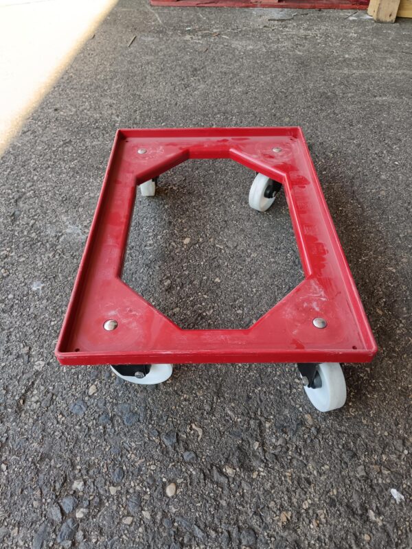 Chariot roulettes pour caisses plastique – 62x42x16 cm – Image 2