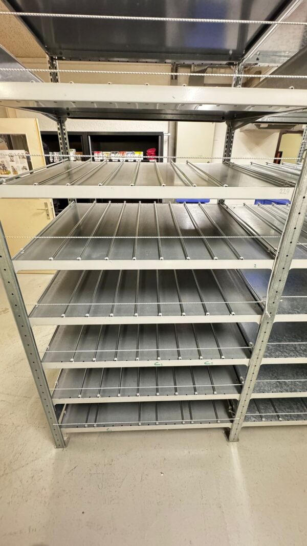 META metal shelf, grey with separator - H200xW100xD80 cm - Inclined or flat - Second-hand - Image 3