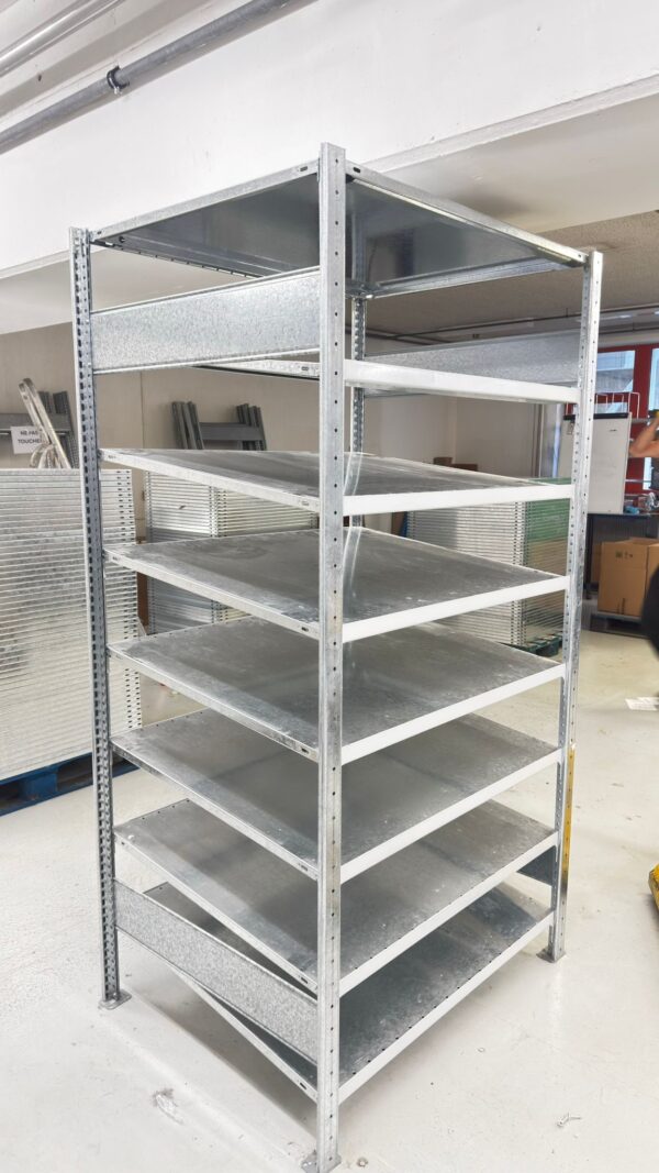 META metal shelf, grey with separator - H200xW100xD80 cm - Inclined or flat - Second-hand - Image 4
