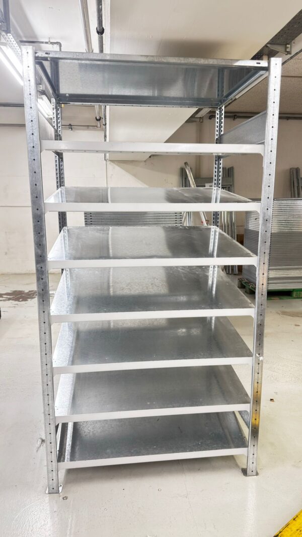 META metal shelf, grey with separator - H200xW100xD80 cm - Inclined or flat - Second-hand - Image 5