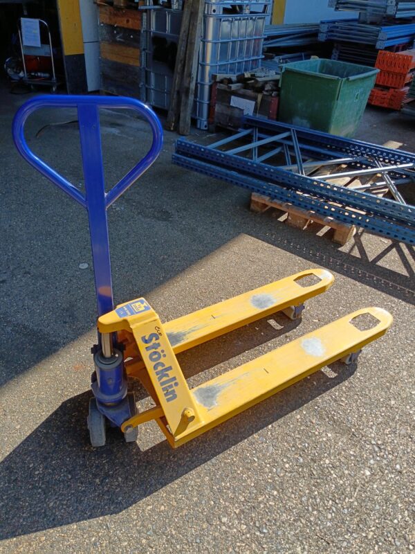 Transpalette manuel jaune Stöcklin d’occasion – 2000 kg – Image 3