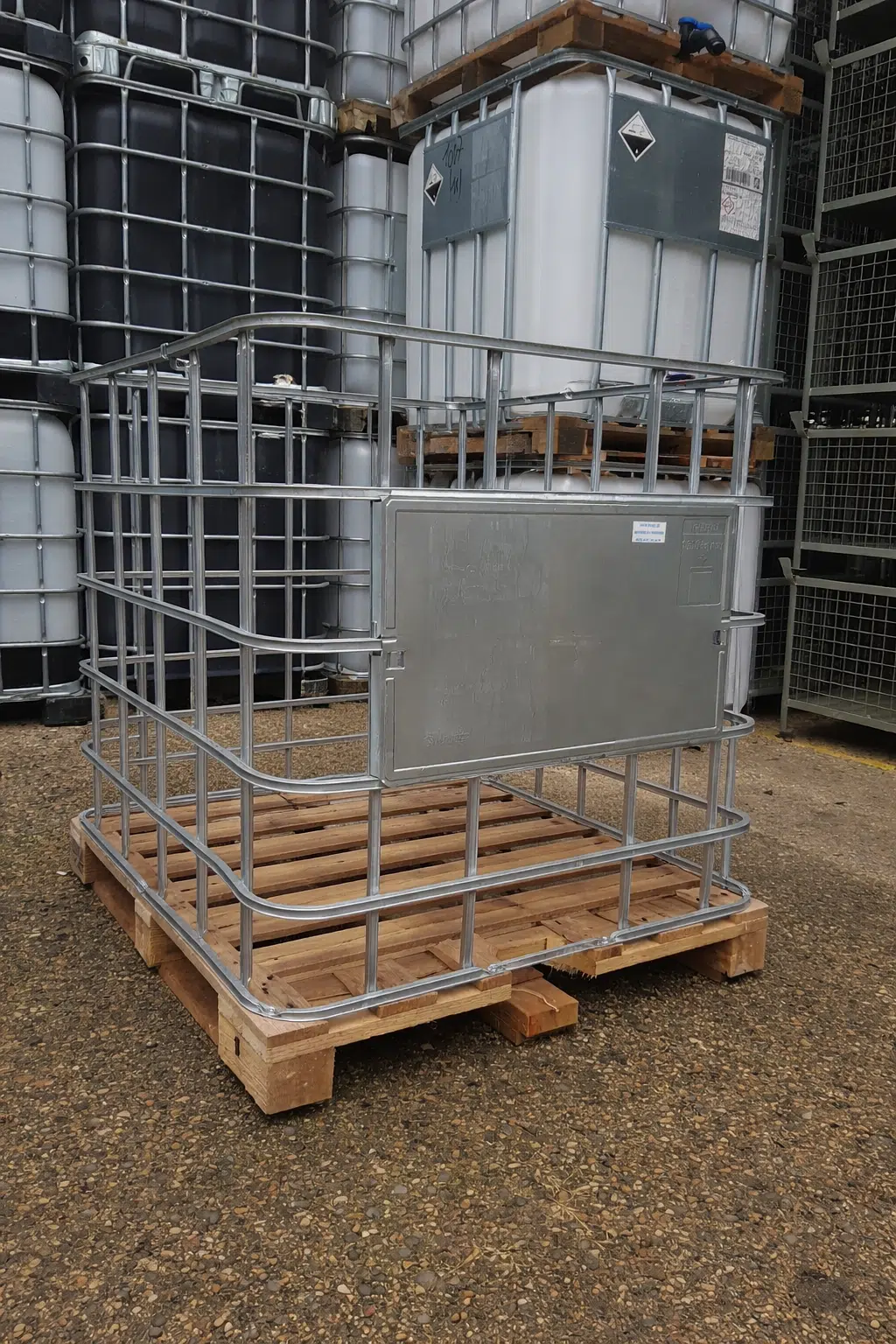 Wooden box on wooden pallet