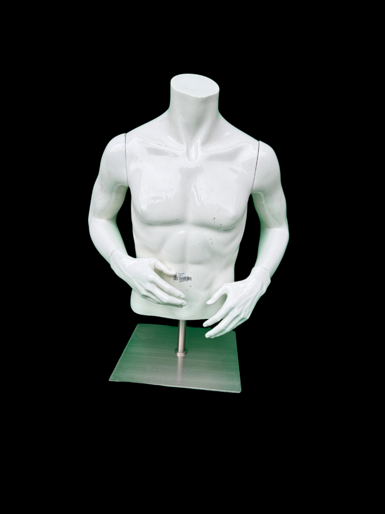 4 x Torso Büste Body Puppe Mann Men Männlich Male Schaufensterfigur Weiß (12349317