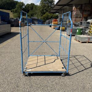 Corlette de stockage, chariot, avec base plateau bois rabattable – 130 x 115 x 181 cm - occasion