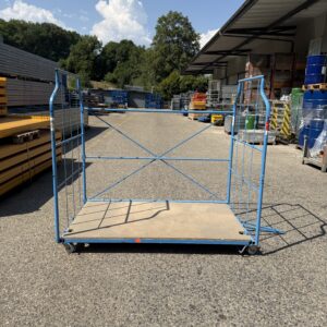 Corlette de stockage, chariot, avec base plateau bois rabattable – 200 x 180 x 115 cm - occasion