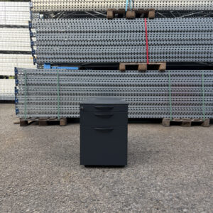 Schwarzer Schreibtischschrank aus Metall – 3 Schubladen – 78 x 42 x 60 cm – Gebraucht