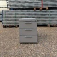 Grauer Schreibtischunterschrank aus Metall – 81 x 41 x 57 cm – aus zweiter Hand