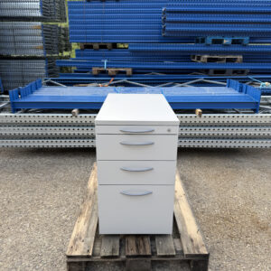 Caisson de bureau blanc 4 tiroirs – Occasion – 80 x 44 x 77