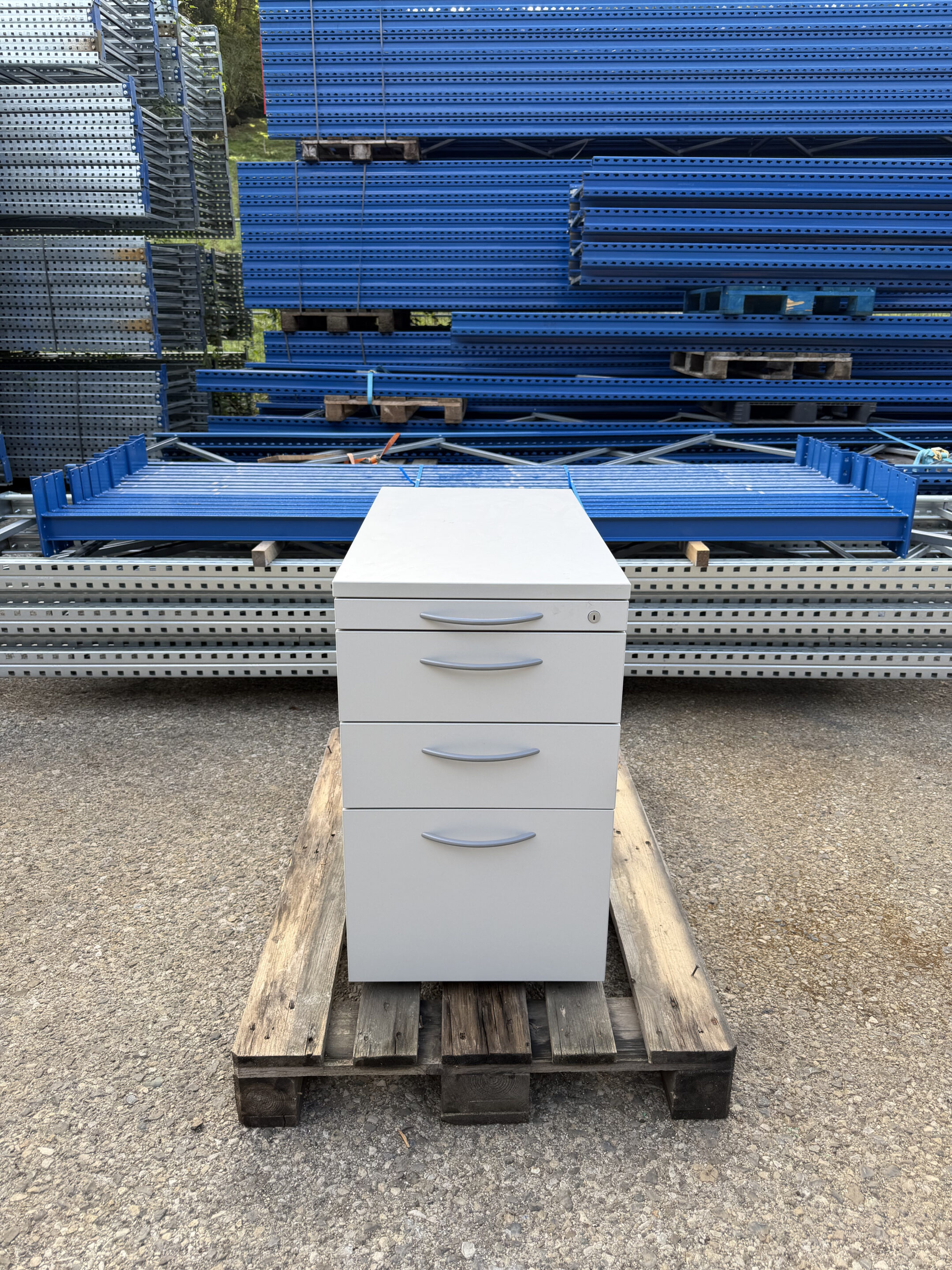 Caisson de bureau blanc 4 tiroirs – Occasion – 80 x 44 x 77
